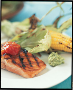 Grilled Salmon From Aux Delices