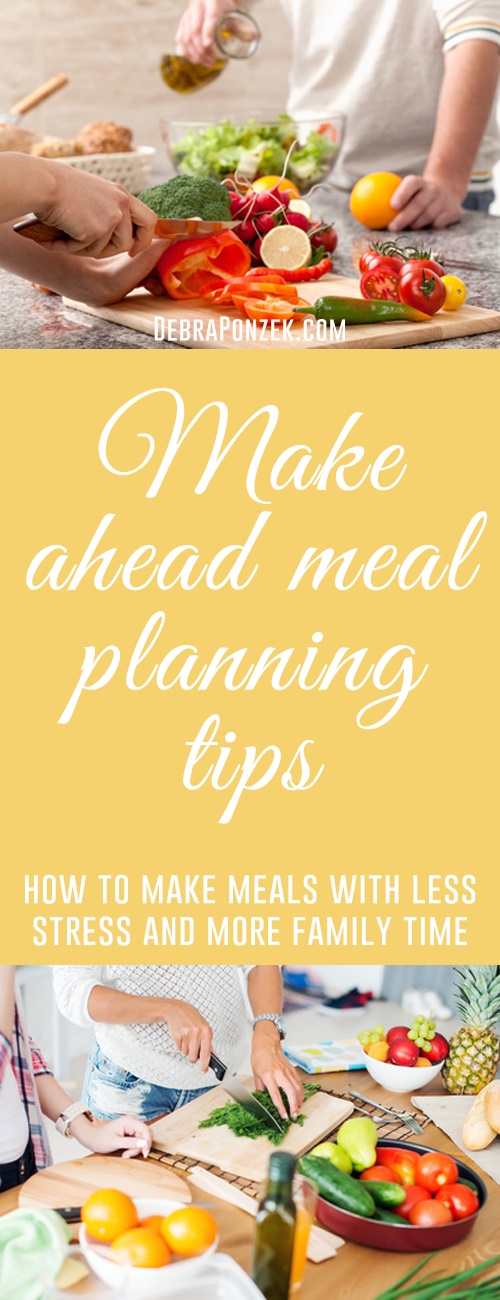 There are many ways to help you make it through a week of cooking meals, whether for the family or just for one. Make-Ahead meals are great but sometimes even those need a few hacks to get you through. There are many different ways you can make entire meals ahead of time, or just take care of a couple steps in your recipe the night before. The choice is yours, but make ahead meal planning is your best bet to freeing up time in your day.