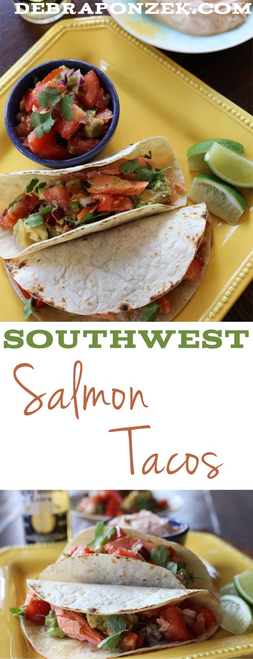 Just in time for Cinco de Mayo, I decided to share with you one of my favorite salmon taco recipes. For these tacos, made with soft flour tortillas, I rely on quickly cooked salmon fillets seasoned with avocado salsa and topped with a spicy-smooth chipotle sour cream; you can whip it up in an instant. 